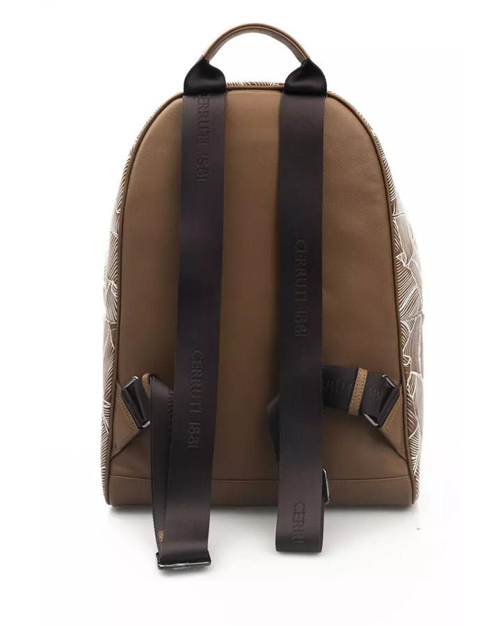 Logo-Embellished Zip Closure Backpack with Front Pocket and Internal Compartments One Size Men