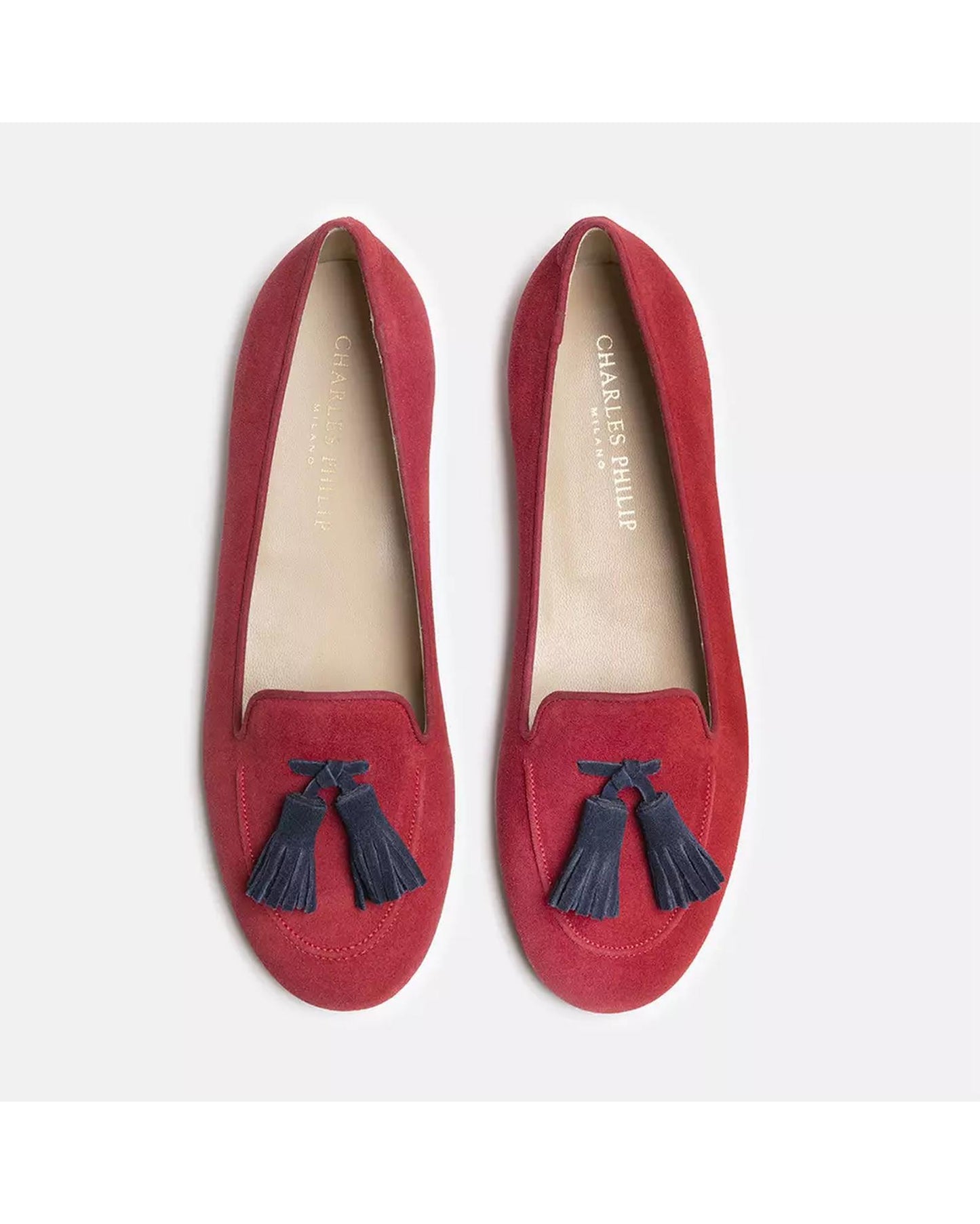 Charles Philip SILVIE Red Suede Moccasins 41 EU Women