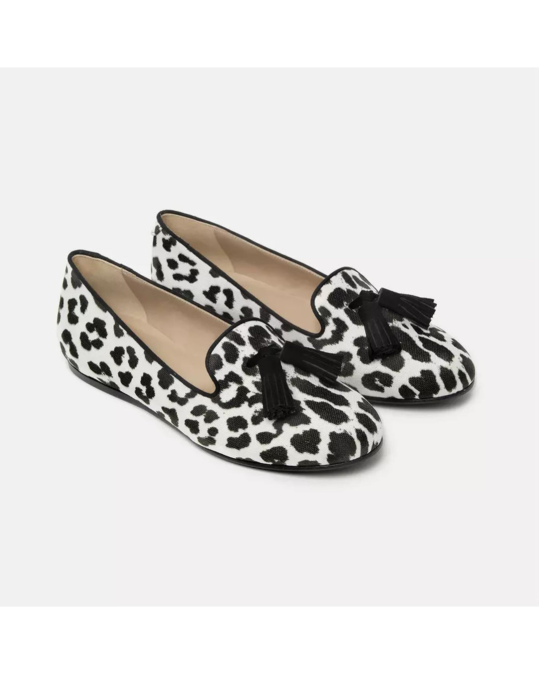 Leopard Print Silk Loafers with Tassel Detail 36.5 EU Women