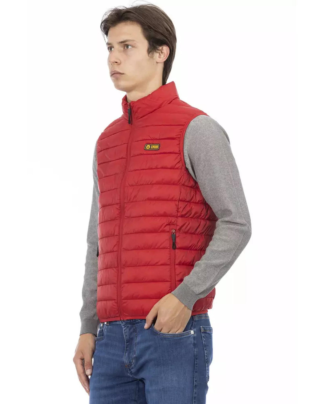 Sleeveless Down Jacket with Pockets and Metal Zip 3XL Men