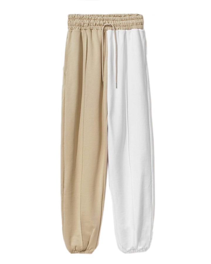 Two-Tone Drawstring Sweatpants with Side Pockets M Women