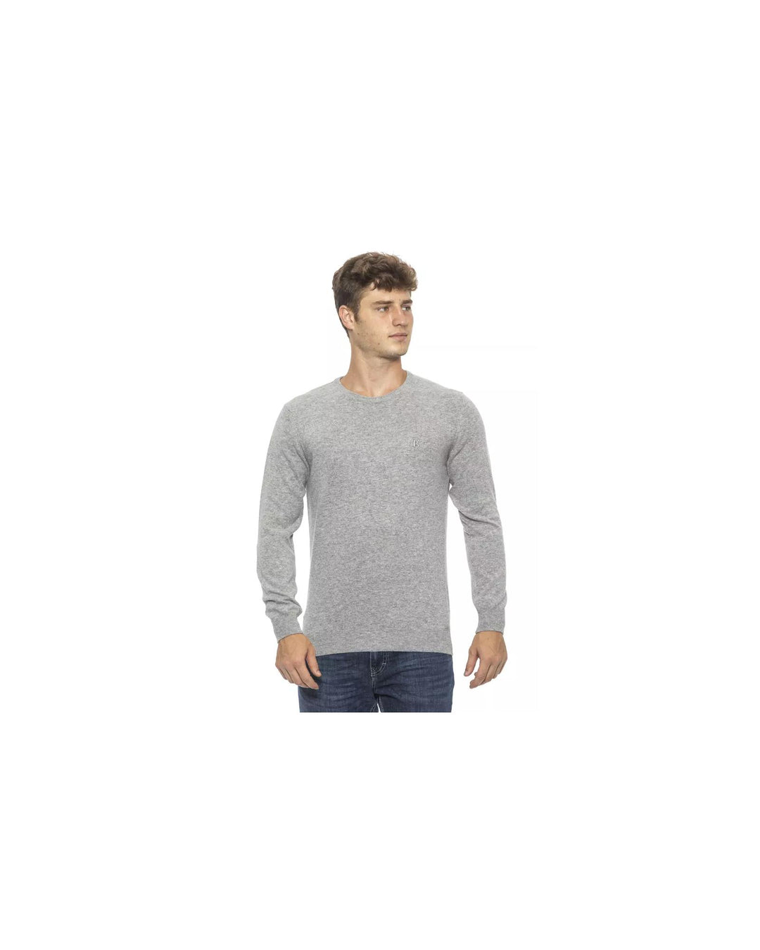 Crew Neck Solid Color Sweater L Men