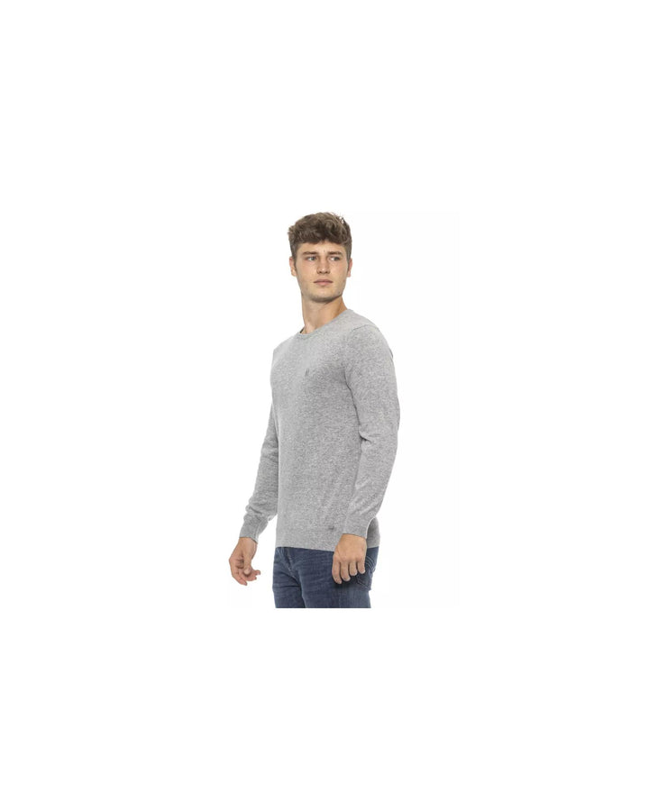 Crew Neck Solid Color Sweater L Men