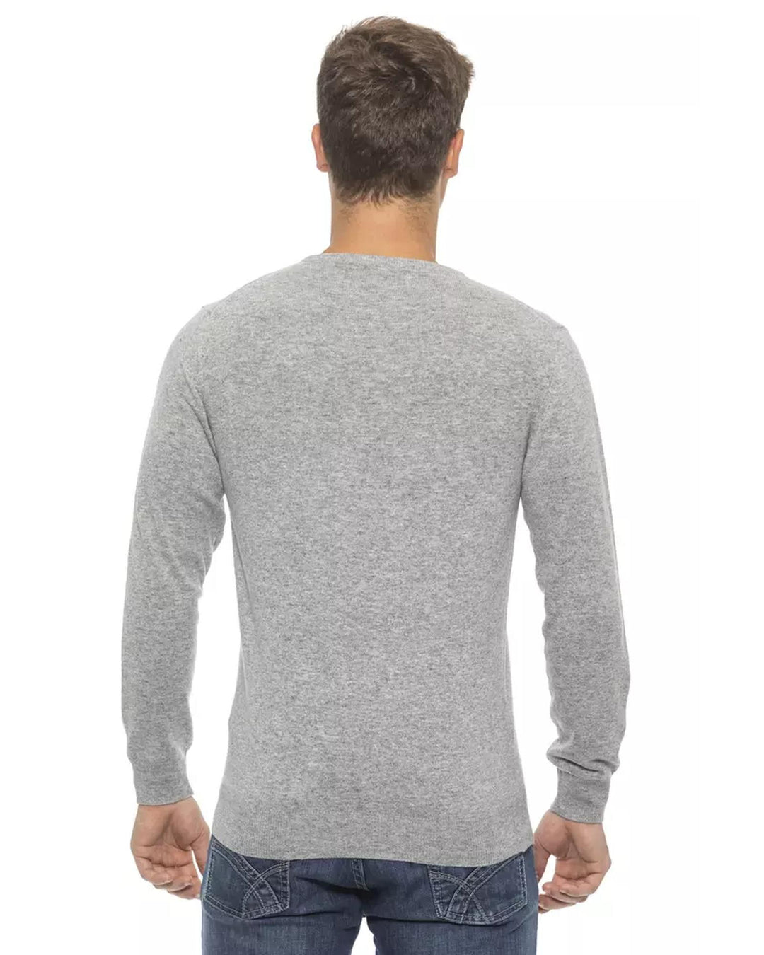 Crew Neck Solid Color Sweater L Men