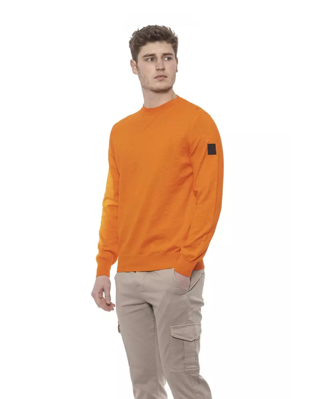 Solid Color Crewneck Man Sweater L Men