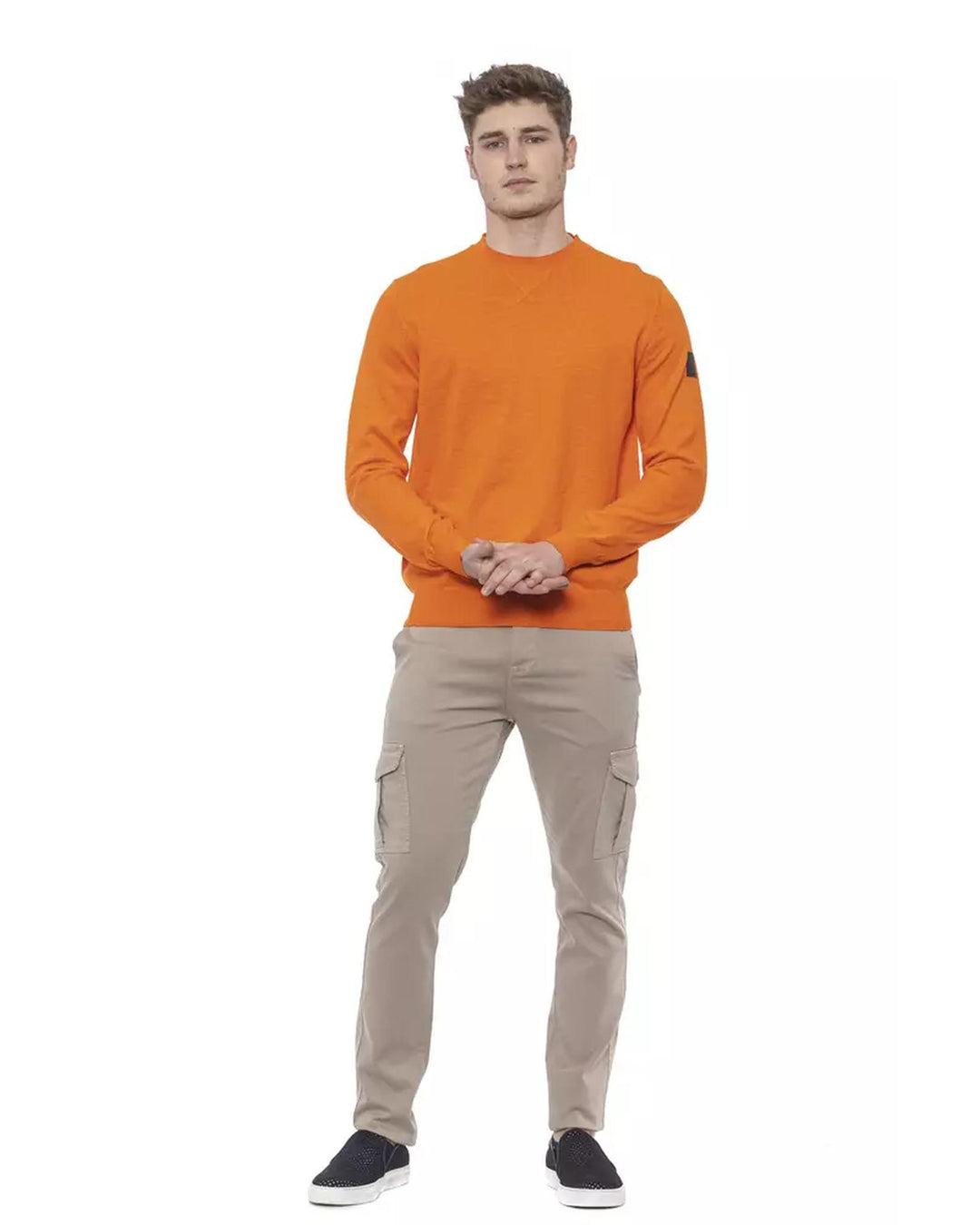 Solid Color Crewneck Man Sweater L Men