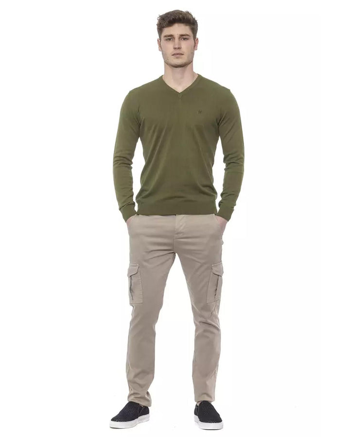 V-Neck Solid Color Sweater S Men