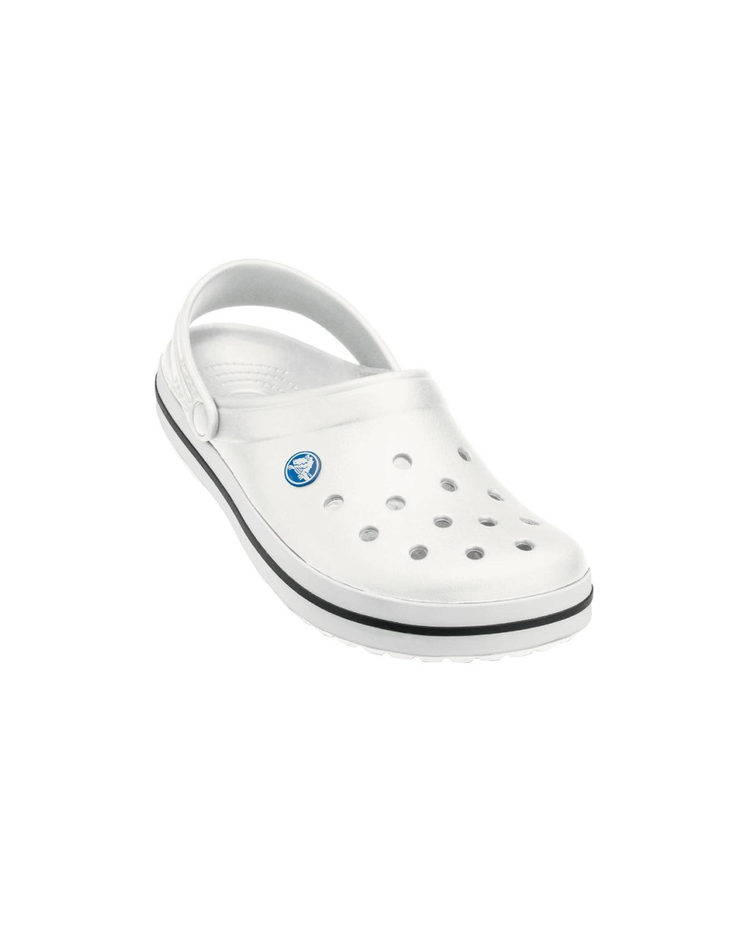 White Clog Sandals with Heel Straps and Ventilation Ports - 13 US