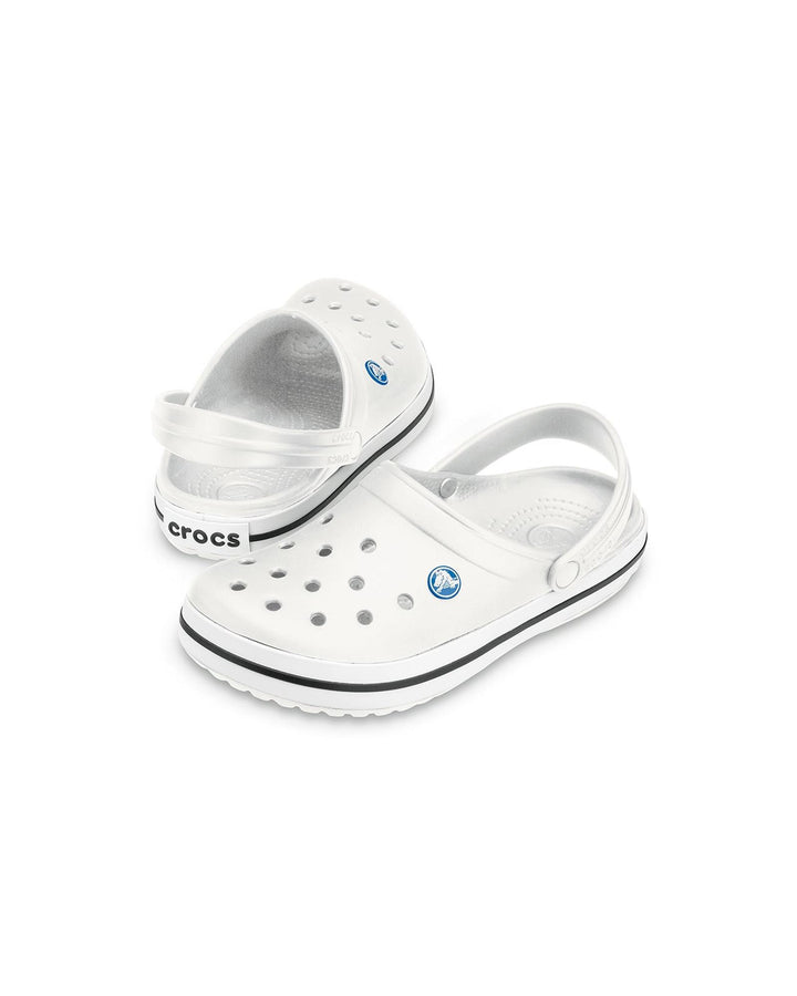 White Clog Sandals with Heel Straps and Ventilation Ports - 13 US