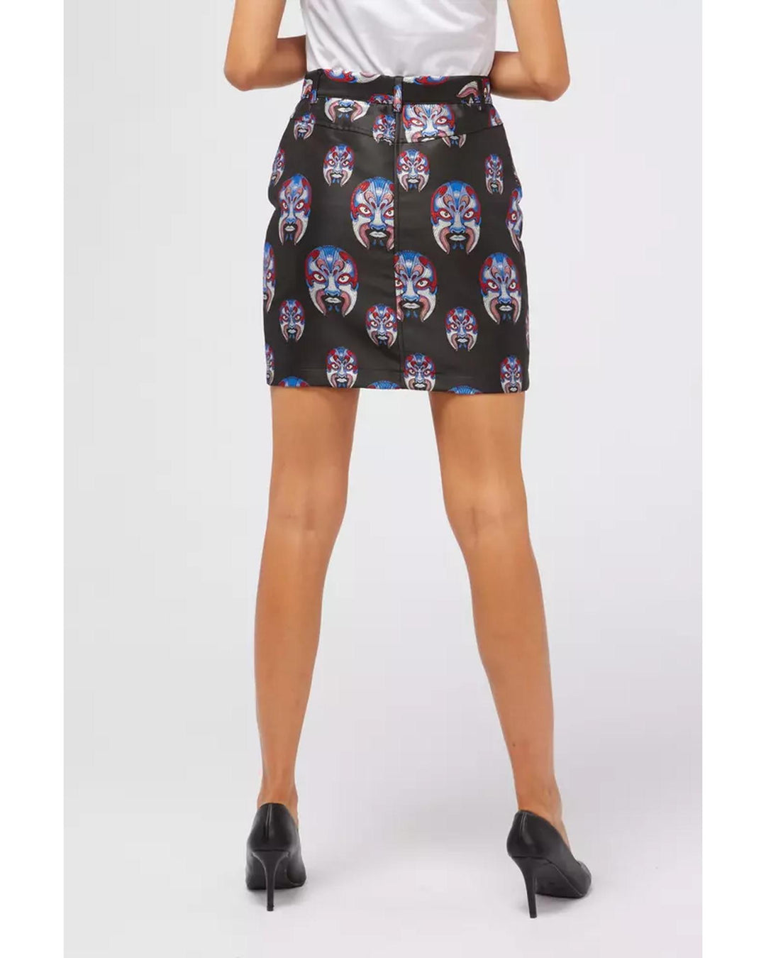 Button Closure Oriental Fantasy Skirt with Pockets W44 US Women