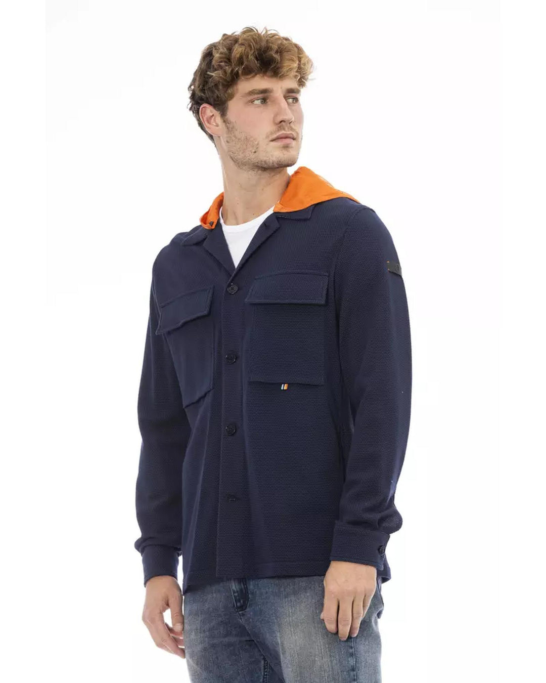 Hooded Waterproof Shirt with Button Closure and Front Pockets 50 IT Men