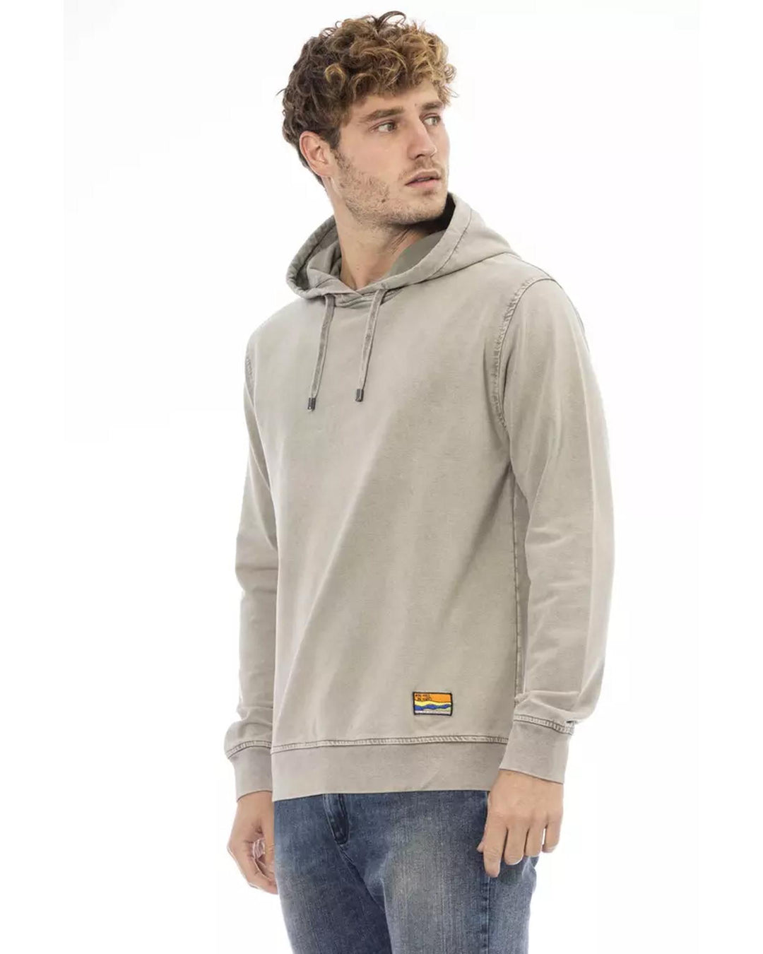 Hooded Sweatshirt with Long Sleeves and Ribbed Hem L Men