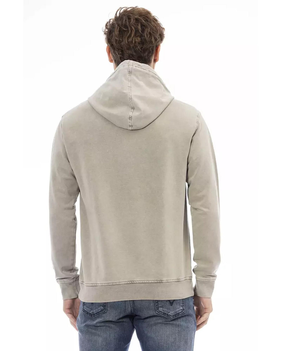 Hooded Sweatshirt with Long Sleeves and Ribbed Hem L Men