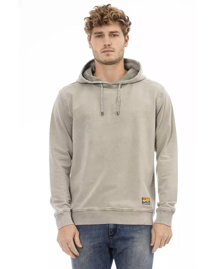 Hooded Sweatshirt with Long Sleeves and Ribbed Hem M Men