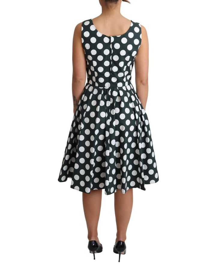 Dolce & Gabbana Sleeveless A-Line Dress with Polka Dots 42 IT Women