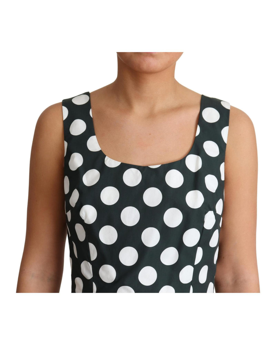 Dolce & Gabbana Sleeveless A-Line Dress with Polka Dots 42 IT Women