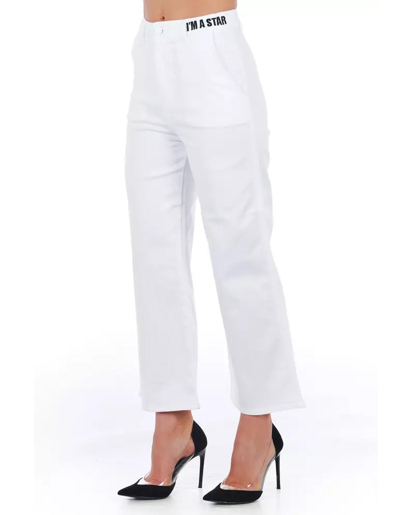 High Waist Cropped Trousers with Multipockets 40 IT Women