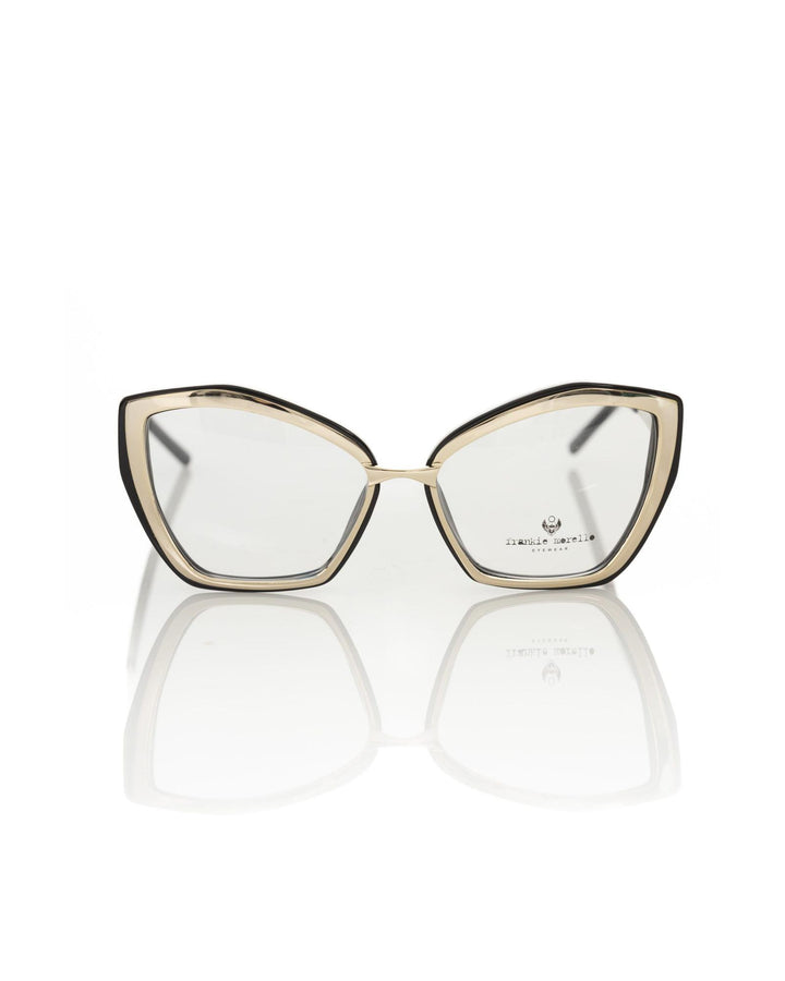 Butterfly Eyeglasses with Gold Metal Outer Profile and Black Interior One Size Women