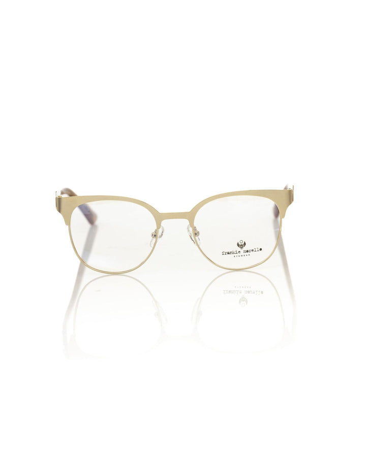 Clubmaster Geometric Pattern Eyeglasses in Gold Metal One Size Women