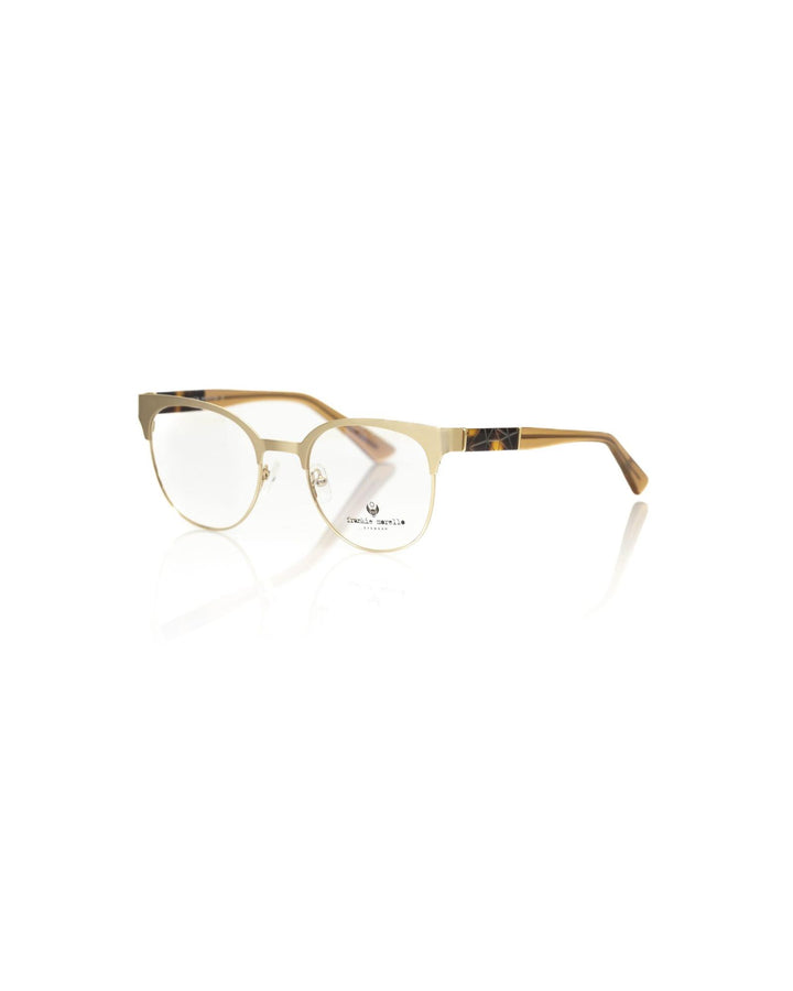 Clubmaster Geometric Pattern Eyeglasses in Gold Metal One Size Women