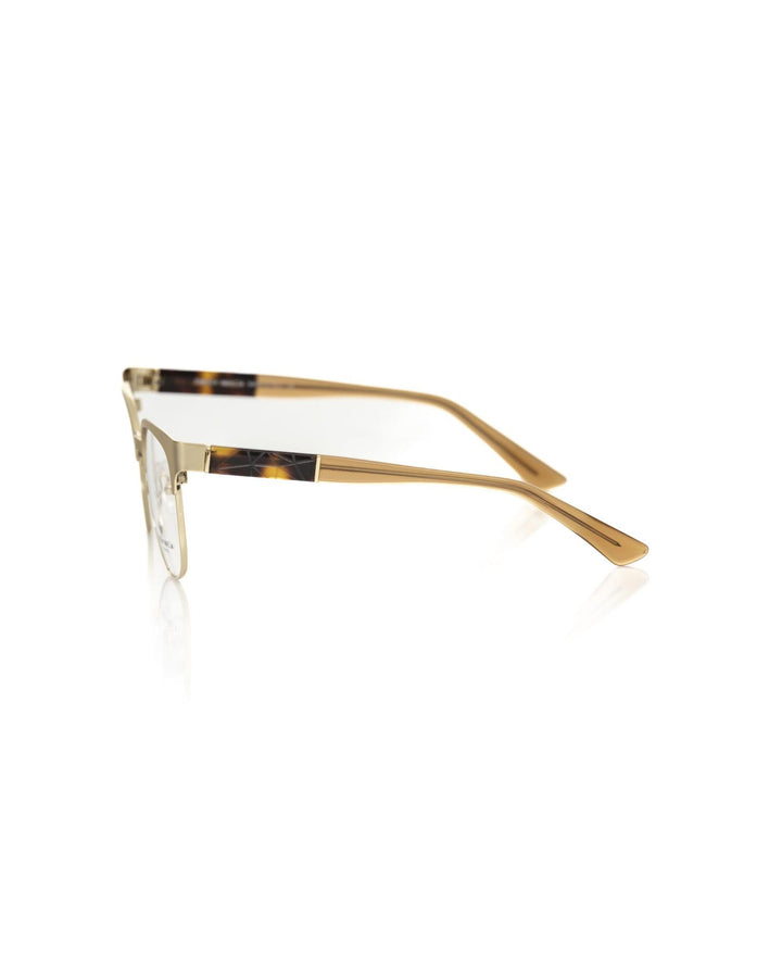 Clubmaster Geometric Pattern Eyeglasses in Gold Metal One Size Women