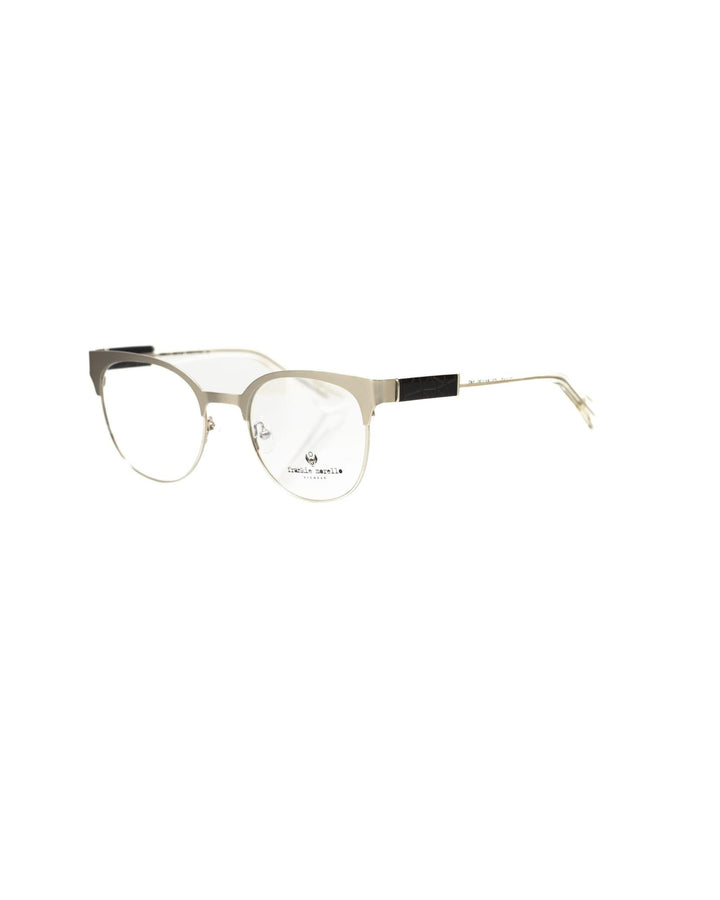 Black Geometric Pattern Clubmaster Eyeglasses One Size Women