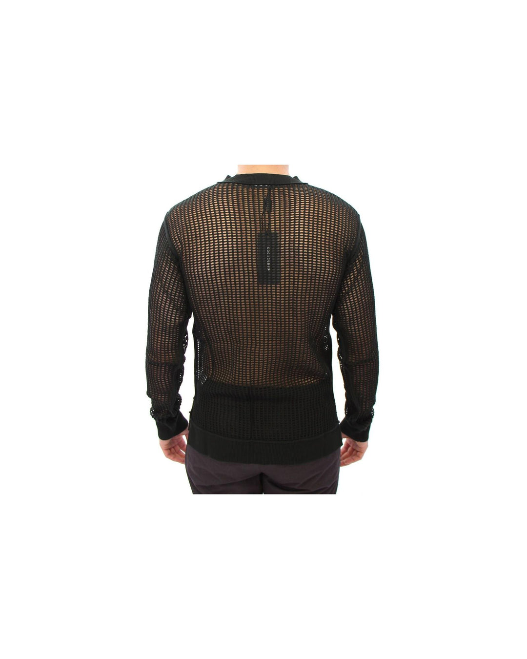 Dark Green Knitted Long Arm Sweater 46 IT Men