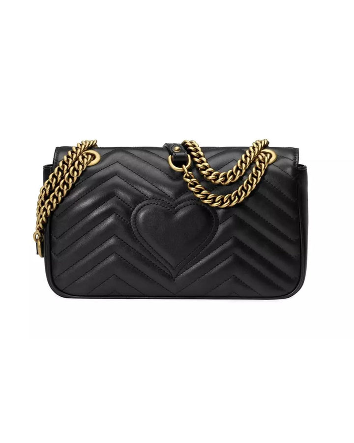 Gucci GG Marmont Small Quilted Leather Shoulder Bag with Chain Strap One Size Women