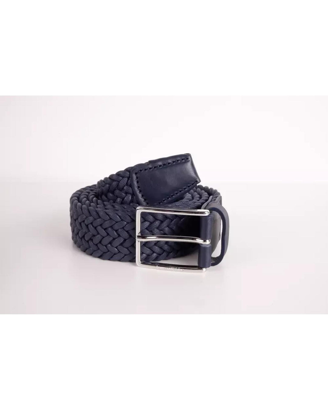 Harmont & Blaine Dark Blue Fabric Belt with Engraved Logo Buckle 110 cm Men