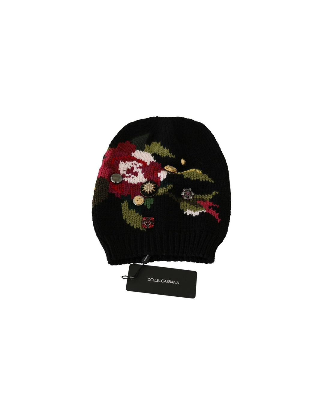 Floral Knitted Wool Beanie by Dolce & Gabbana One Size Women