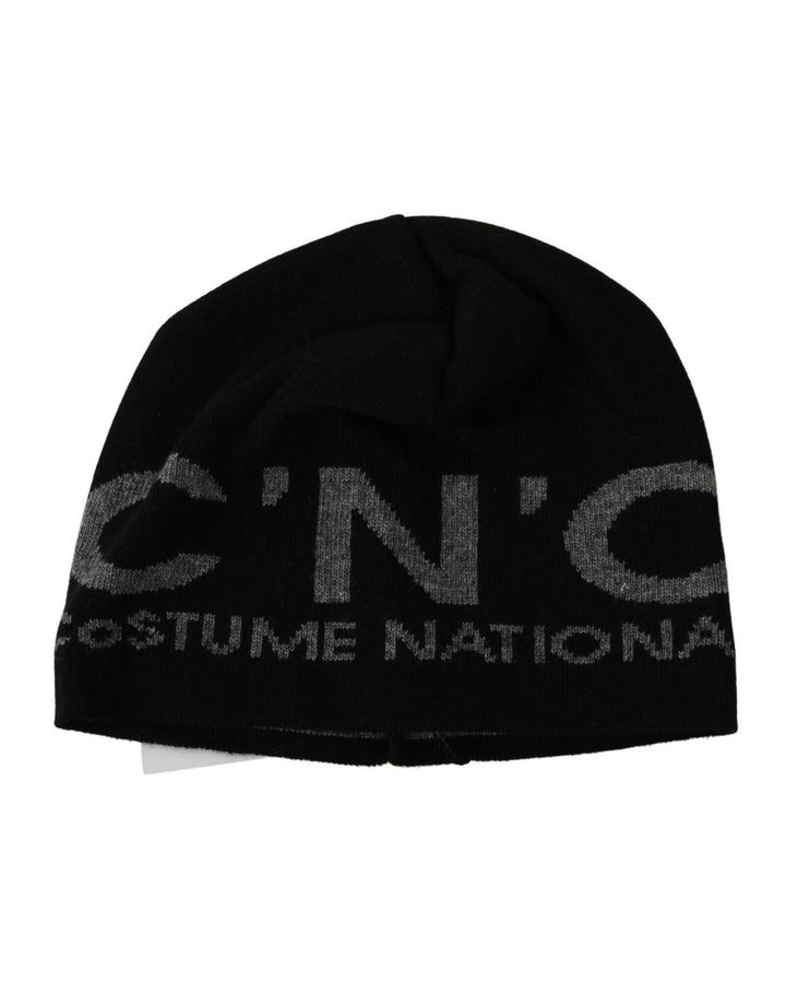 CNC Costume National Beanie Hat in Black Gray One Size Men