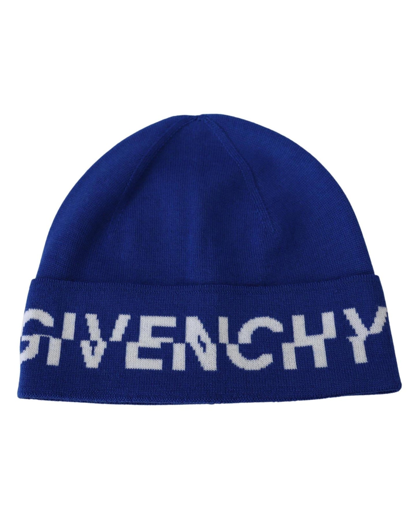 Brand New GIVENCHY Beanie Hat with Blue and Black Logo One Size Men