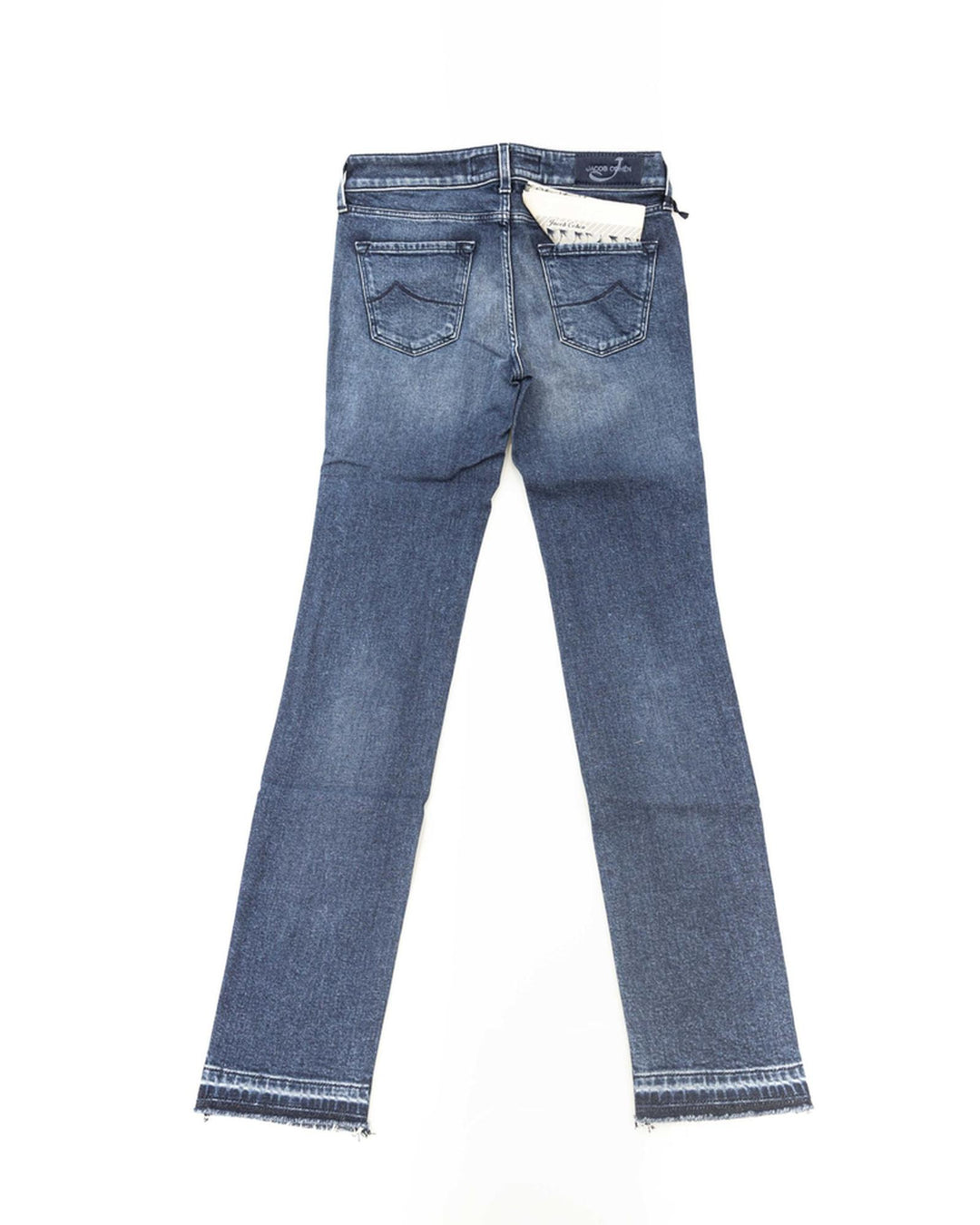 Logo-Embellished Slim Jeans with Fringed Hem W26 US Women