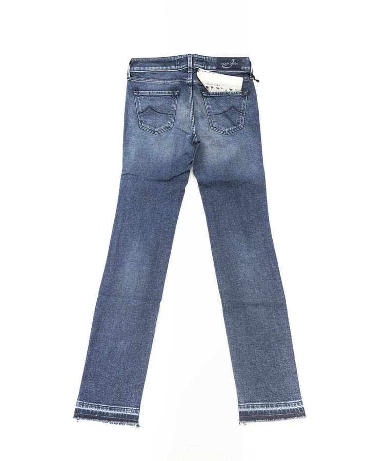 Logo-Embellished Slim Jeans with Fringed Hem W27 US Women