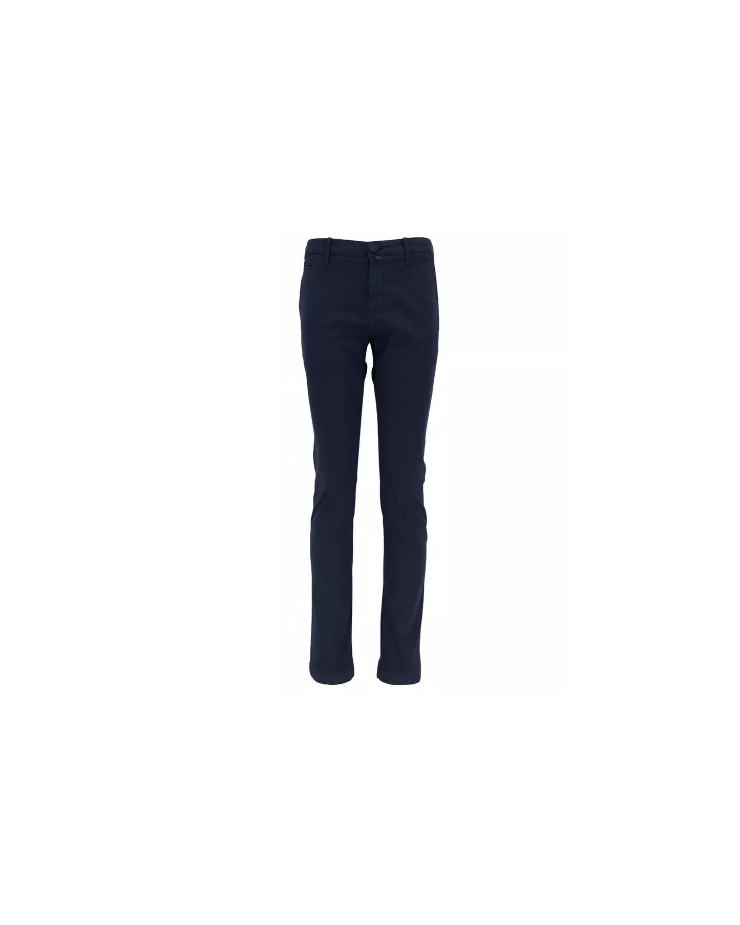 Navy Blue Cotton Chino Pants with Diagonal Pockets and Slim Fit W34 US Men