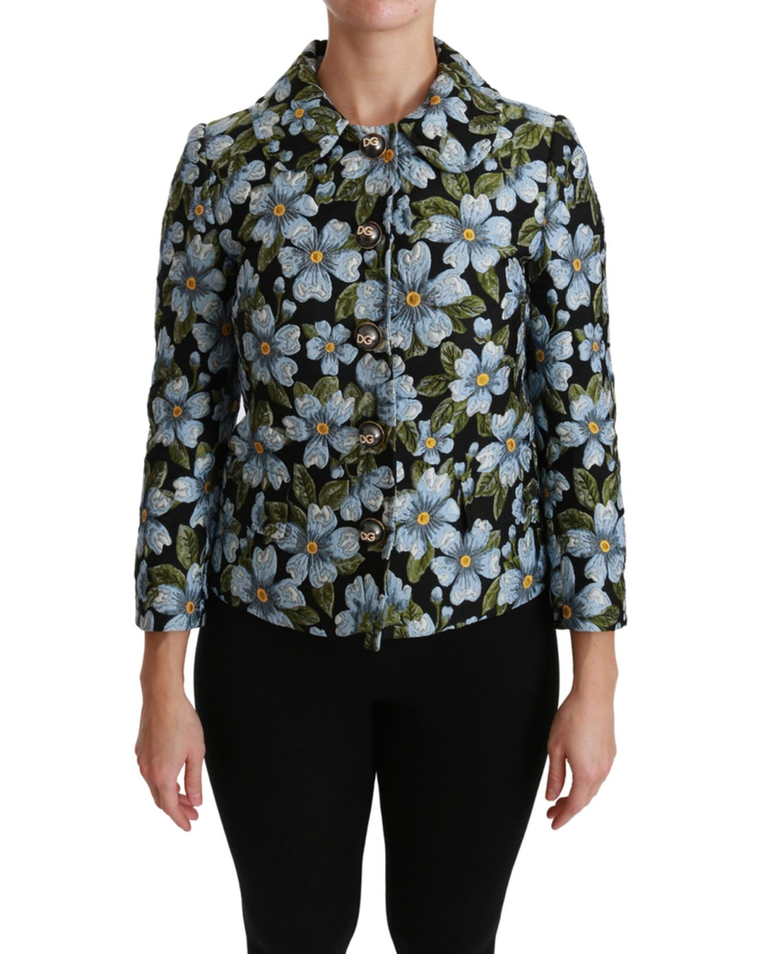 New Dolce & Gabbana Jacket with Floral Brocade Design 40 IT Women