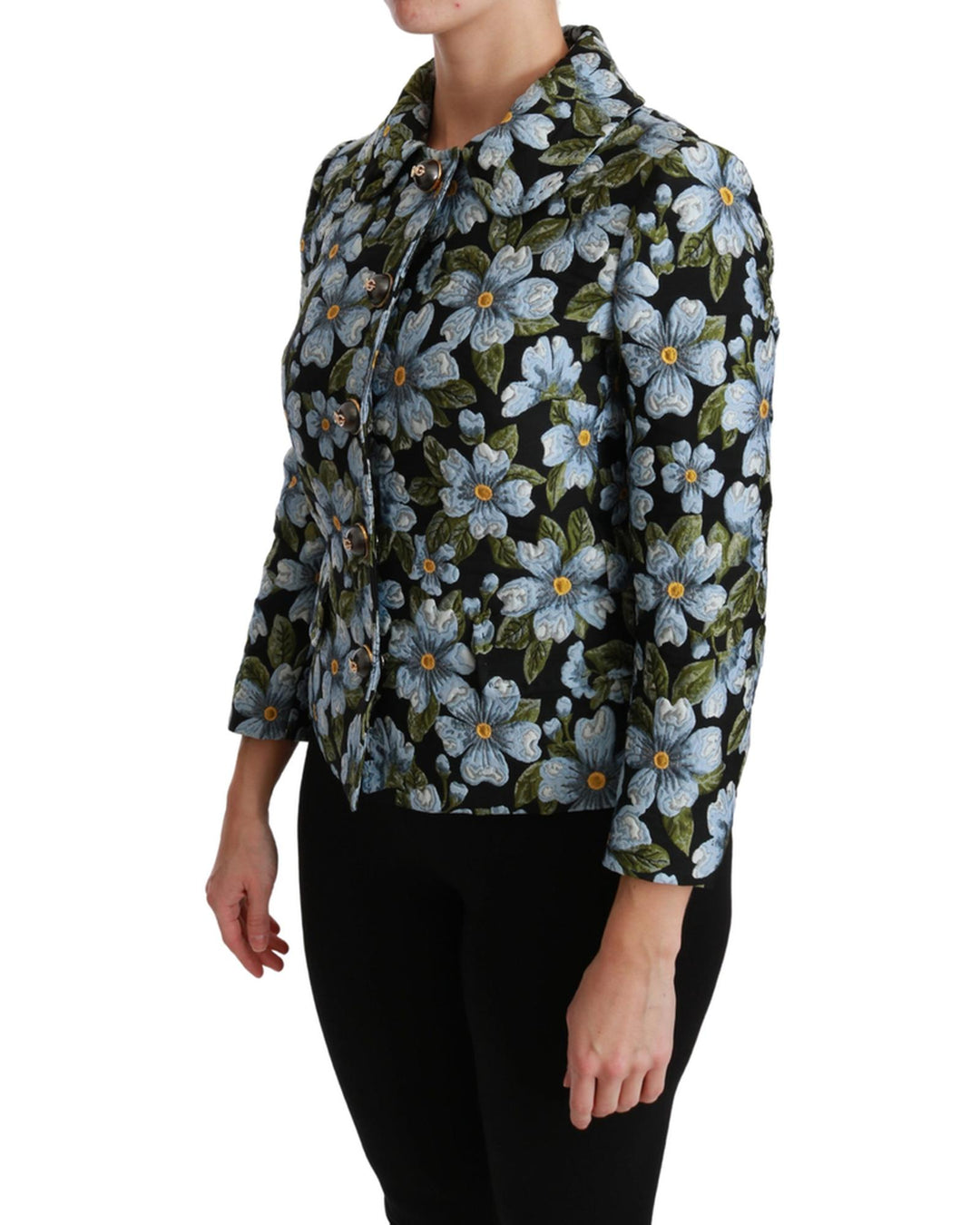 New Dolce & Gabbana Jacket with Floral Brocade Design 40 IT Women