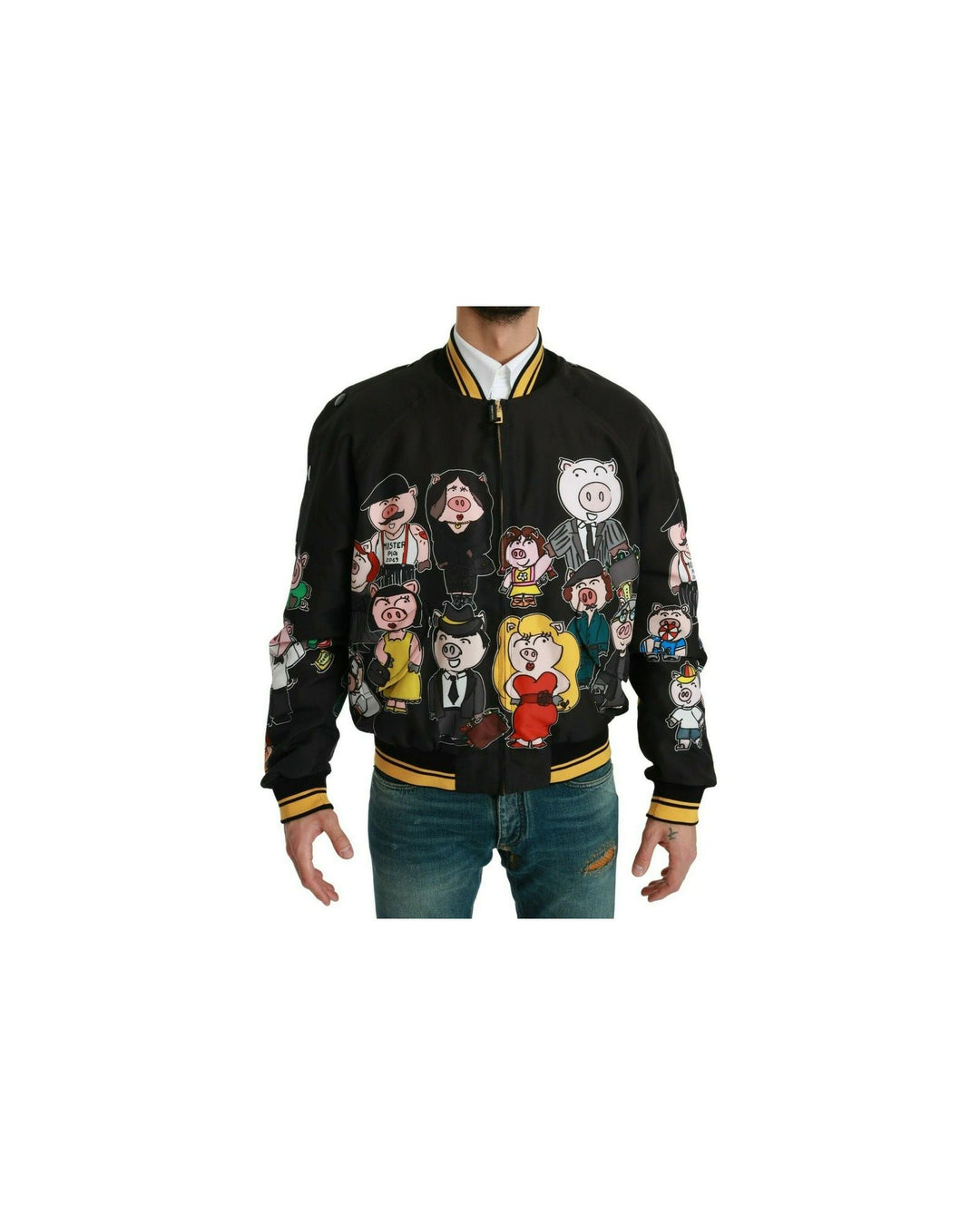 Dolce & Gabbana Bomber Jacket with Multicolor Motive 44 IT Men