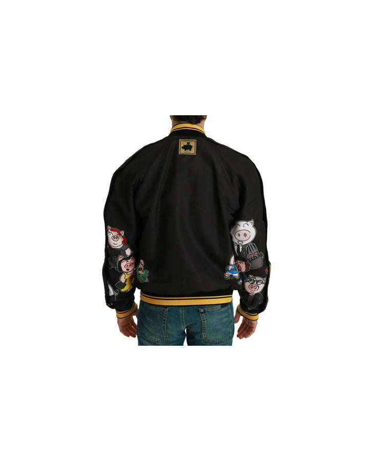 Dolce & Gabbana Bomber Jacket with Multicolor Motive 44 IT Men