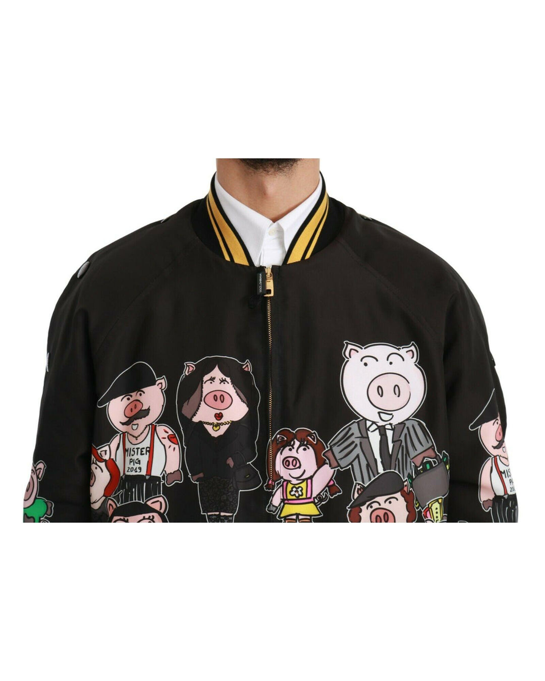 Dolce & Gabbana Bomber Jacket with Multicolor Motive 44 IT Men