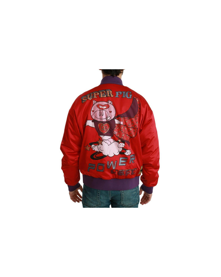 Dolce & Gabbana Bomber Jacket with Multicolor Motive 46 IT Men