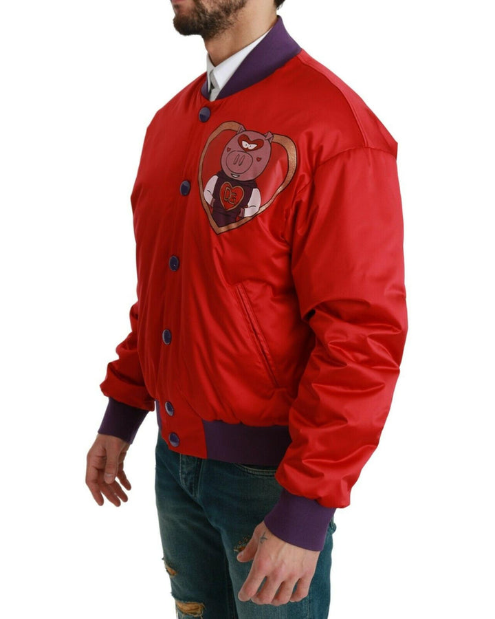 Dolce & Gabbana Bomber Jacket with Multicolor Motive 50 IT Men