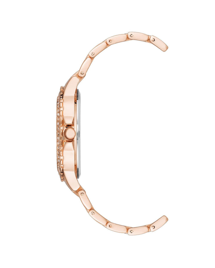 Rose Gold Fashion Watch with Rhine Stone Facing One Size Women