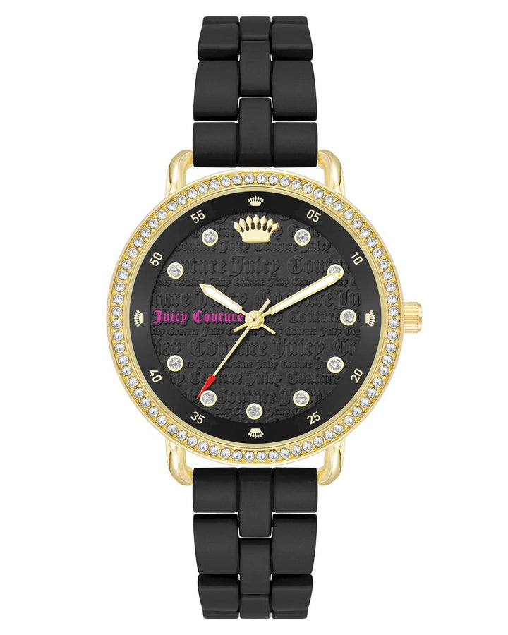 Gold Fashion Watch with Rhine Stone Facing One Size Women