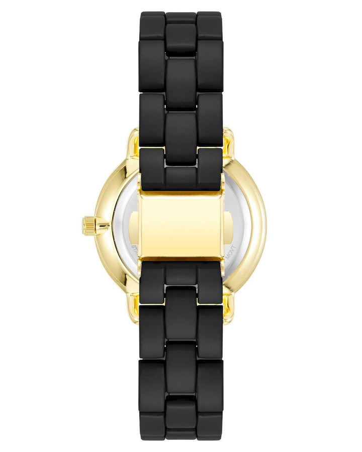 Gold Fashion Watch with Rhine Stone Facing One Size Women