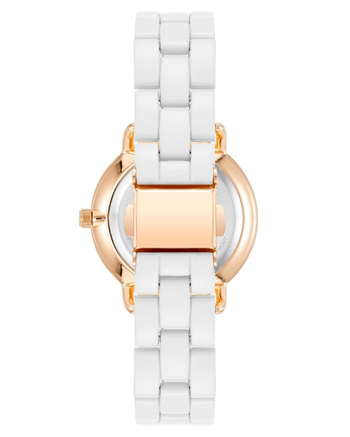 Rose Gold Fashion Watch with Rhine Stone Facing One Size Women