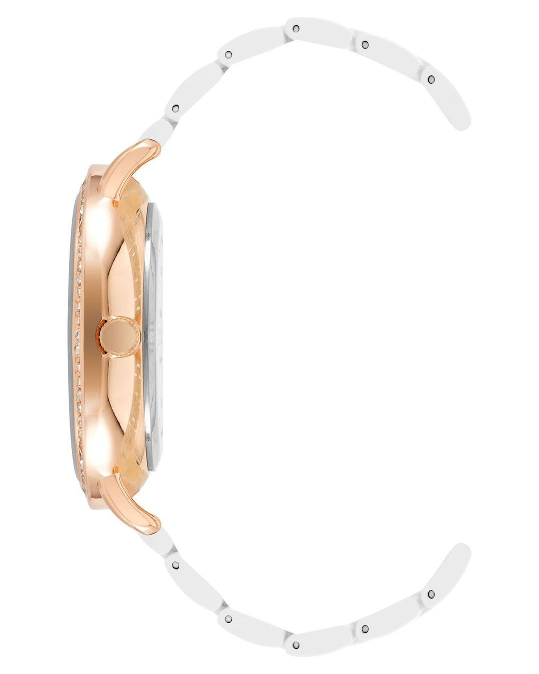 Rose Gold Fashion Watch with Rhine Stone Facing One Size Women