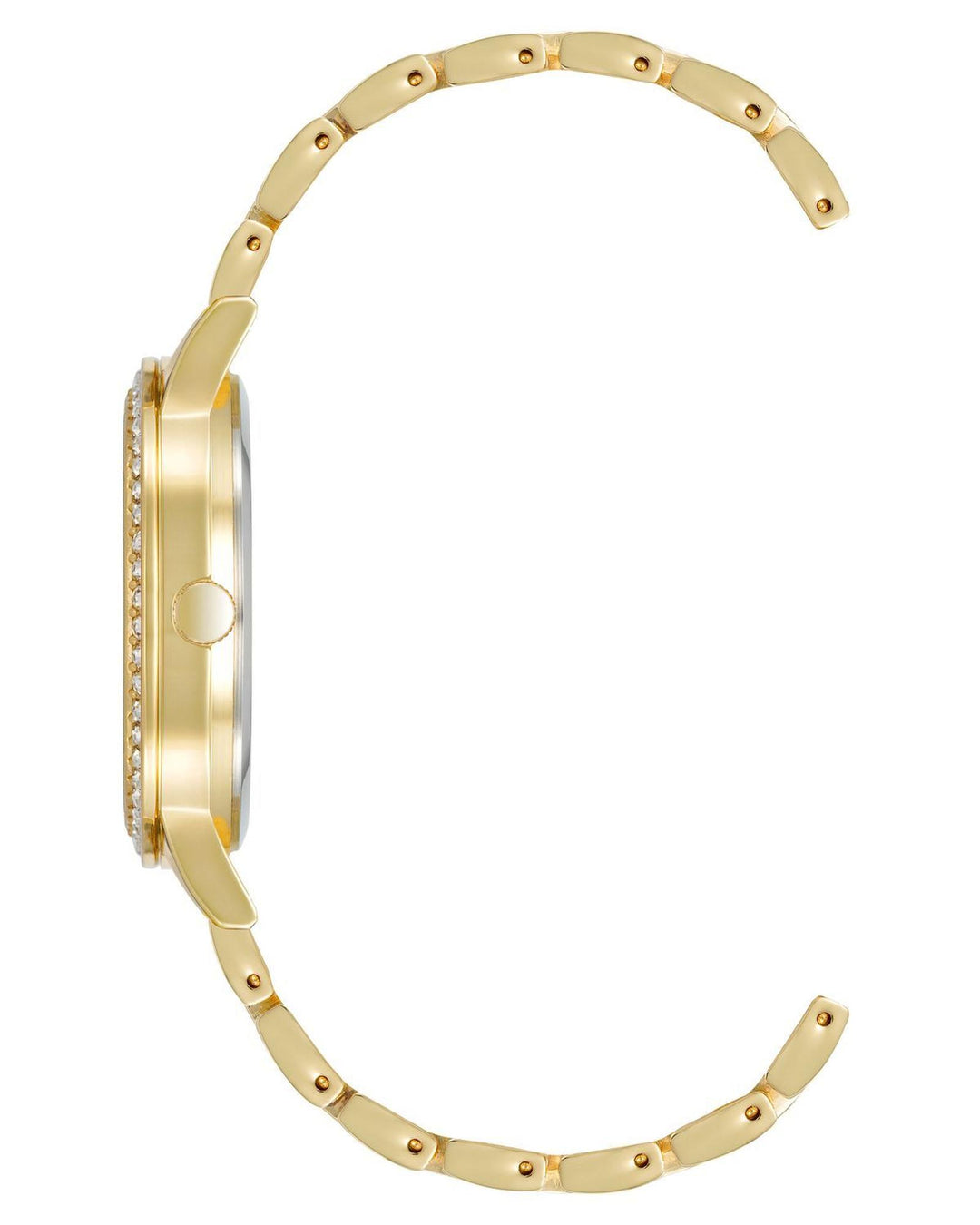 Gold Fashion Analog Watch with Rhine Stone Facing One Size Women