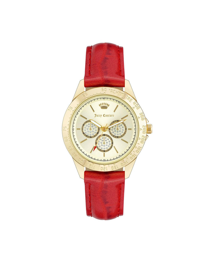 Gold Rhine Stone Fashion Watch with Pin Buckle One Size Women