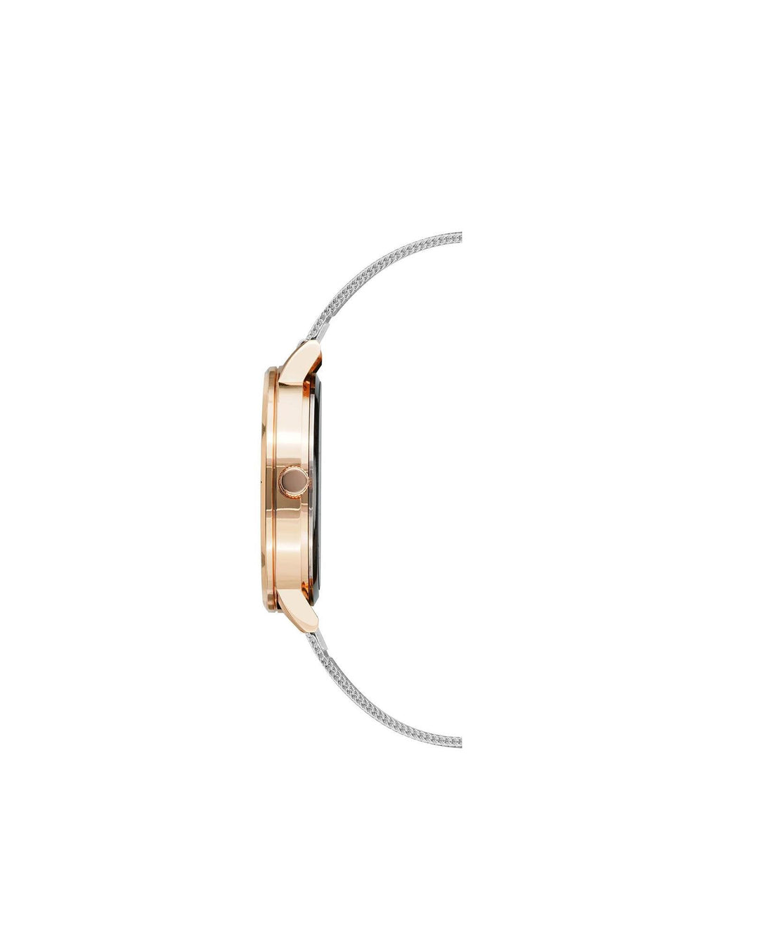 Rose Gold Analog Bangle Watch with Rhine Stone Detailing One Size Women